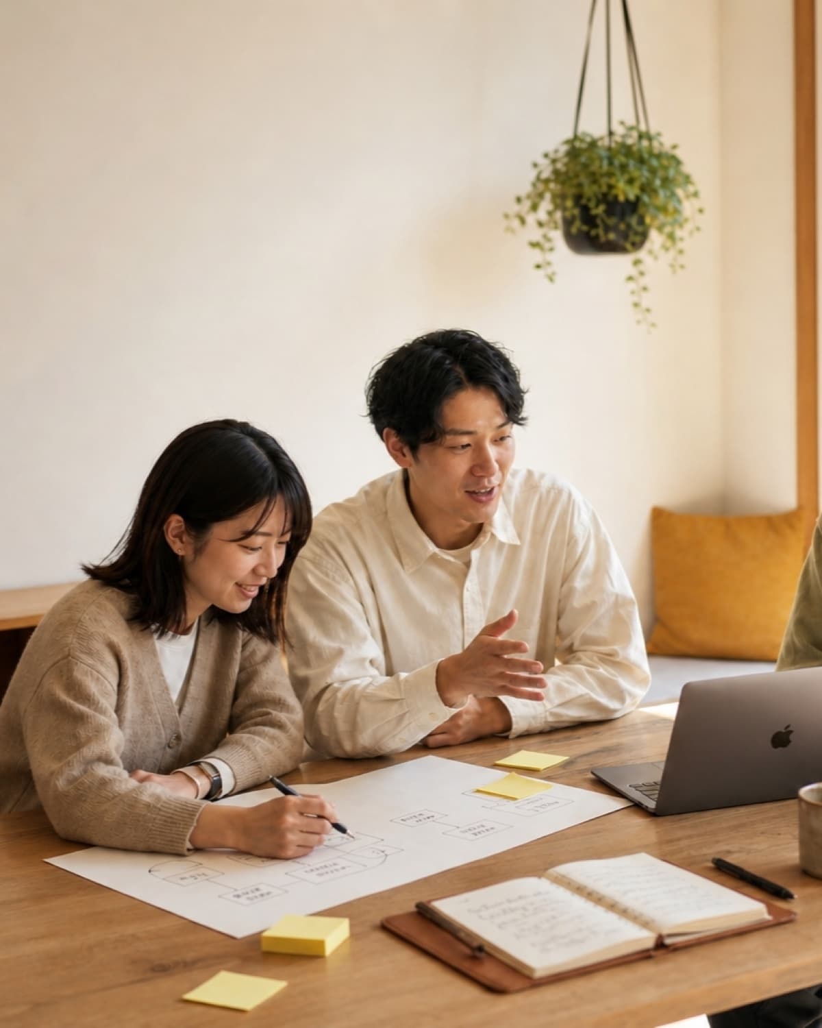 Komeruのチームがクライアントの戦略を設計しているシーン